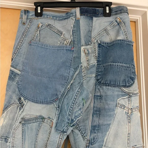 Greg Lauren mixed denim 34 lounge jeans Sz 2 - Picture 3 of 11